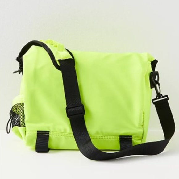 NWT-Free People Neon Lime Move With It Messenger Bag - Picture 2 of 6